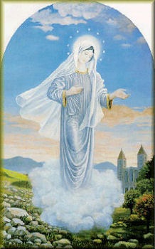Virgin Mary Appearing on a Cloud